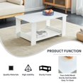 thumbnail image 4 of iRerts Coffee Tables for Living Room, 2 Tier Modern Rectangular Wood Coffee Table with Storage Shelf Side End Table for Small Spaces, Home Living Room, Office, White, 4 of 11
