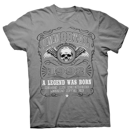 - IMMORTAL 1992 - A Legend Was Born - 25th Birthday Gift T-shirt - Charcoal