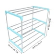 Shoe Saving Rack BESTYASH Three-Layer Shoe Rack, Blue, Stainless Steel and PP, Space ...