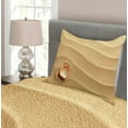 thumbnail image 3 of Ambesonne Animal Quilted Bedspread Set 2 Pcs, Seashells Yellow Sand, Twin Size, Sand Brown, 3 of 4