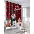 thumbnail image 3 of Red Black Plaid Christmas Shower Curtain Set, Waterproof Shower Curtains for Bathroom, Xmas Snowman Snowflake Candle Washable Fabric Cloth Bath Curtain for Bathtub Decoration with Hooks 60x72 Inches, 3 of 6