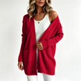 thumbnail image 2 of COMVALUE Women's Classic Cardigans Long Sleeve Open Front Casual Knit Cardigan Sweaters Coat Soft Outwear (Red, XL), 2 of 7