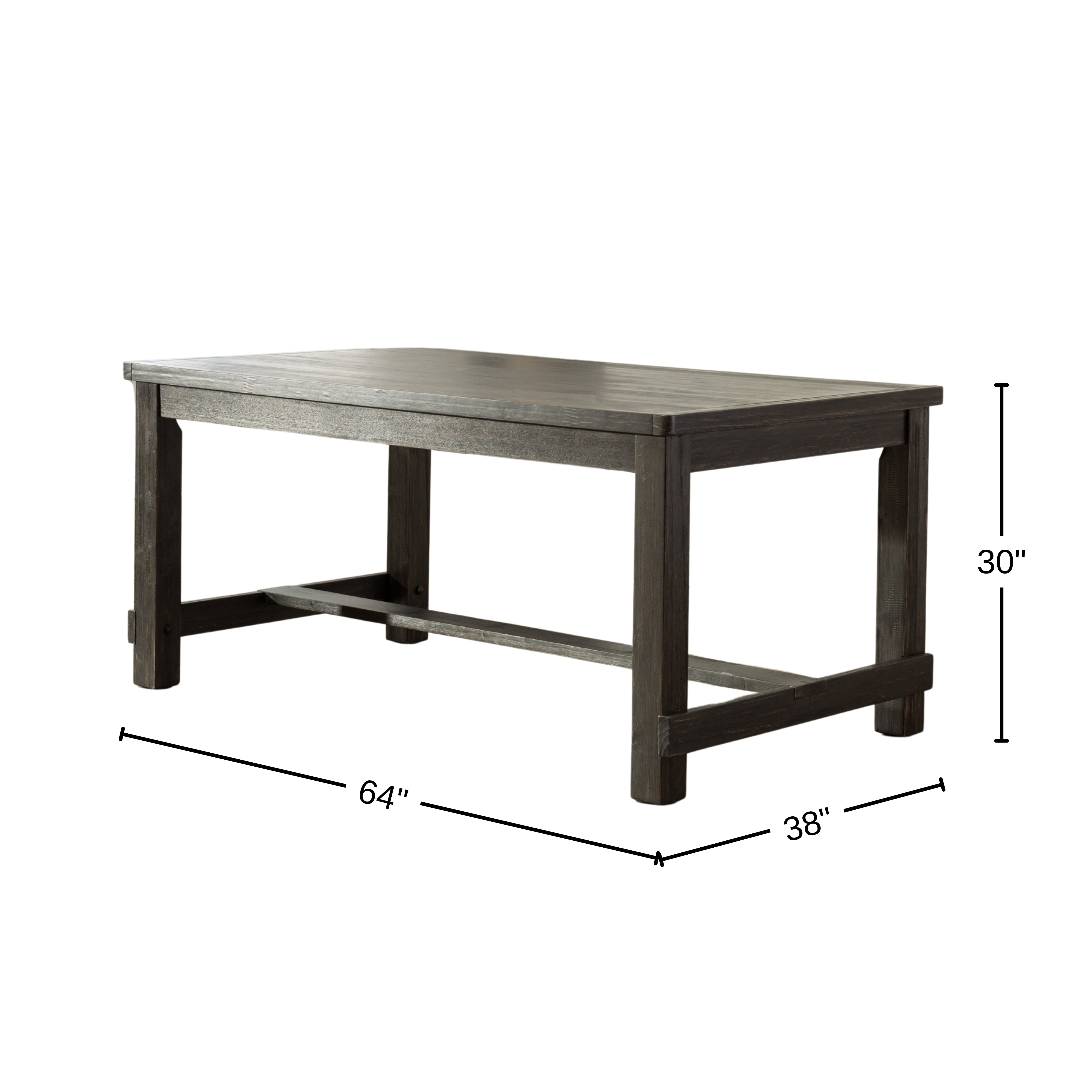 Roundhill Furniture Lotusville Antique Black Finish Rectangular Wood Dining Table