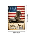 thumbnail image 4 of Joocar American Flag Soldier Boot And Helmet Home Of The Free Because Of The Brave Linen Garden Flag For Spring Summer Home Outdoor Garden Yard Door Decor 12x18 Inch, 4 of 5