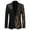 Black, variant on Mens Stylish Dinner Tux Dress Blazer Gold Sequin Slim Fit Suit Jacket Sport Coat