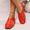 Red, variant on Women’s PVC Jelly Flats, Woven Mesh Slip-On Ballet Shoes, Hollow Out Summer Sandals