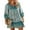 Blue, variant on Taoocy Women Casual Floral Print Dresses Summer Boho V Neck Long Sleeve Flowy Loose Mini Dress