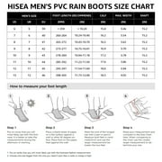 HISEA Men's Rain Boots with Steel Shank, Waterproof Rubber Protective Footwear, Seamless PVC Rainboots Non-Steel Toe Outdoor Work Boots, Durable Garden Fishing Tall Kneed Boot, Size 11 Black