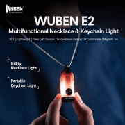 WUBEN E2 Mini LED Keychain Flashlight, Multi-Light Source, Memory Function, USB-C Rechargeable EDC Flashlight for Outdoor Hiking Emergency