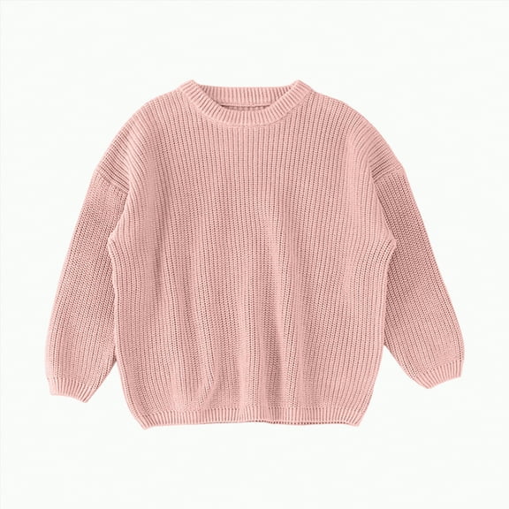 UngA Toddler Baby Girl Boy Oversized Sweater Long Sleeve Crewneck Sweatshirt Kids Baby Warm Knit Pullover Tops Fall Winter Clothes ( Red,3-4 Years)