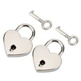 thumbnail image 1 of 2 juegos de candados en forma de corazón y cerradura de metal con llave maestra para equipaje, diario, libro, joyero, 1 of 14
