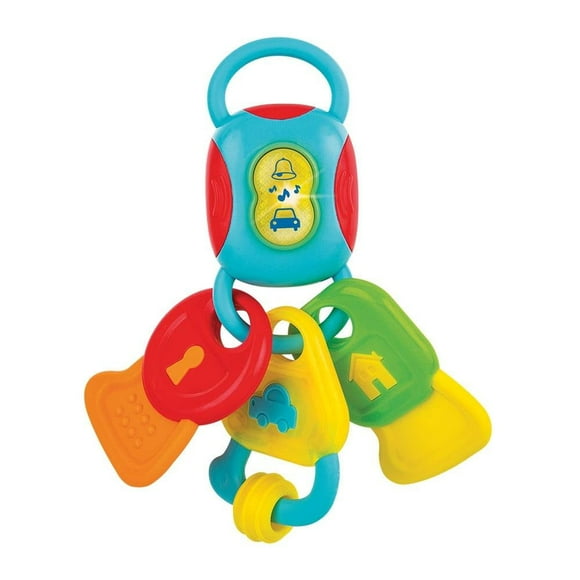 Llavero con luz  sonido Kidz Time Juego de  llaves  mordedera  con luces y sonidos en colores  llamativos brillantes