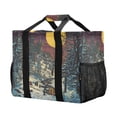 thumbnail image 2 of WOBOGO Winter Evening Sunset Tote Shopping Bag Reusable Heavy Duty Durable Foldable Washable 15.4×12.8×9.8in, 2 of 8