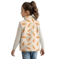 thumbnail image 4 of Binienty 2T Toddler Girls Fleece Vest With Pockets Easter Carrot Zip Up Stand Collar Soft Fuzzy Fluffy Jacket Little Kids Casual Trendy Winter Outfits, 4 of 7