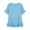 Light Blue, variant on Womens Summer Short Sleeve Tops Trendy Cotton-Blend Boat Neck Ruffle T-Shirt, Casual Loose Solid Color Top