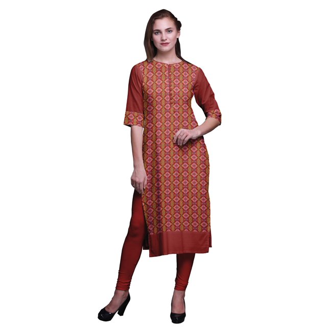 Bimba Tuniques Droites pour Femmes Kurta Imprimée Tunique d'Été