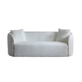 thumbnail image 6 of GDF Studio Modern Boucle Curved 3 Seater Sofa with Plush Cushions and Sturdy Wood Frame, White, 6 of 6