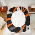 thumbnail image 5 of Manfei Retro Stripes 4-Piece Full Size Sheets for Teens Boys Girls,Black Grey Orange Bed Sheets,Geometric Lines Lightweight Sheet Sets,Lightweight Room Decor, 5 of 7