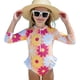 thumbnail image 1 of Traje de Baño de Manga Larga para Bebé Niña Traje de Baño Integrado de Impresión de Verano, Vestido de Manga Larga para Bebé Niña Estilo Ropa de Playa para Niños, 1 of 7