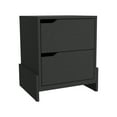 thumbnail image 6 of Luss Modern Nightstand with 2 Drawers, Engineered Wood Bedside Table, 17"W x 14.6"D Top, Black, Perfect for Bedroom Storage & Decor, 6 of 7