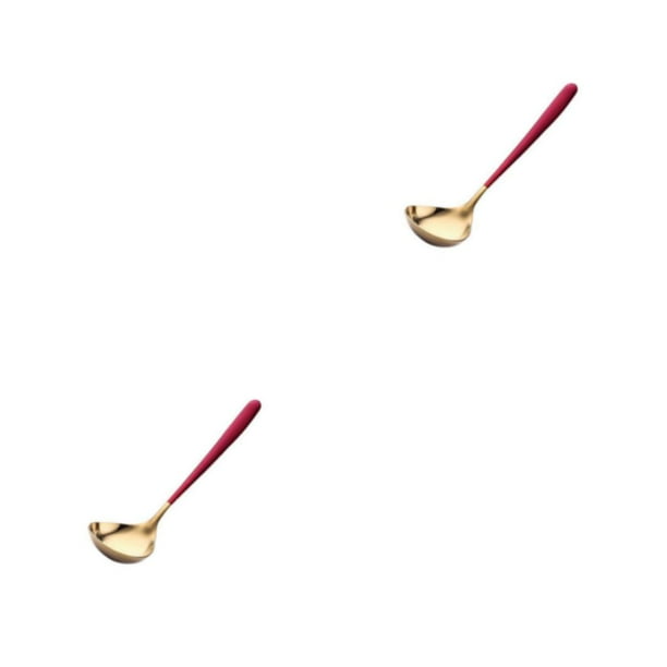 Cuchara de salsa Toystoory de acero inoxidable espejo pulido plateado 2Conjunto oro rojo