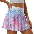 thumbnail image 3 of Xoenoiee Mermaid Scales Print Womens Tennis Skirt Pleated Golf Skorts with Pockets Shorts High Waisted Athletic Skirts for Workout Pickleball Running Casual, Size 2XL, 3 of 7