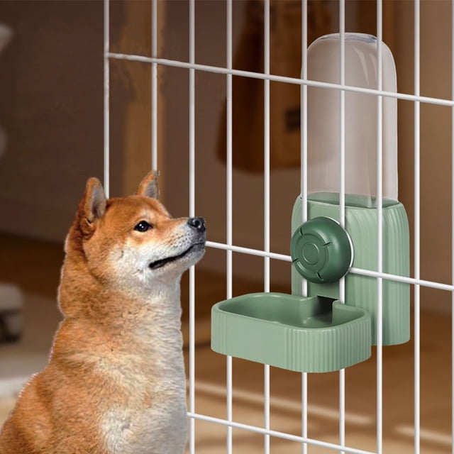 Becaristey Dog And Cat Water Bowl Hangable Cage Placement Disassemblable 520ml Capacity Entire Body Can Be white