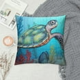 thumbnail image 2 of JRXY  Ocean Turtle Pillow Cover Sea Theme Decorative Pillow Case Super Soft Square Pillowcase Double-Sided Printing Cushion Cover for Sofa Couch Bedroom Bed Car White, 2 of 5