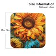 thumbnail image 2 of Bingfone Vintage Deep Yellow Colorful Sunflower Leather Drinks Coasters with Set of 6,Suitable for Home Kitchen,Coffee Cup Coasters Home Gift, 2 of 7