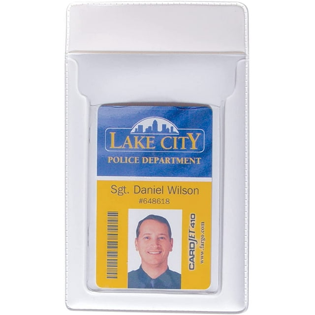 Heavy Duty Pocket Protector with Vertical ID Badge Holder Clear