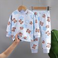thumbnail image 2 of KPOPLK Boys and Girls Pajamas Sets Fall Winter Unisex Casual Graphic Print Pjs Sleepwear Clothes Size 4-5 Years,Sky Blue, 2 of 5