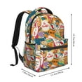 thumbnail image 2 of Pofeuu Retro Summer Stamp Print Backpack for Men and Women - Basic Bookbag Casual Daypack Backpacks for College Work Travel-One Size, 2 of 5