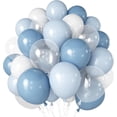 thumbnail image 1 of Set de globos LAOREI, azul, blanco y transparente, 30 unidades, 30 cm, para decoración de fiestas, 1 of 7