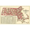 thumbnail image 2 of Walling 14x10 White Modern Wood Framed Museum Art Print Titled - Massachusetts - Walling and Gray 1871, 2 of 4