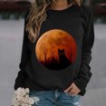 thumbnail image 2 of Camisa de manga larga con estampado de gato y cuello redondo informal para mujer a la moda para mujer Fridja ghj987+444, 2 of 4