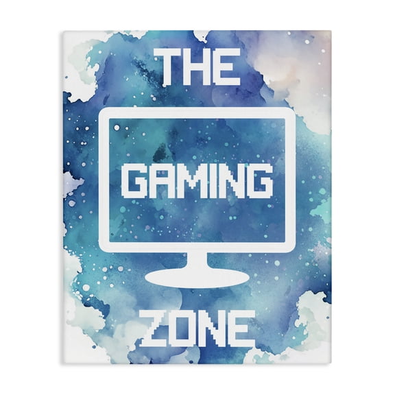 Gaming Zone Moniter Canvas Wall Art, design by Marcus Prime