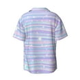 thumbnail image 2 of Sigee Striped Gradient Print Men's Shirts Casual Button Down Short Sleeve Summer Beach Shirt Hawaiian Vacation Shirts Tee Shirt-Large, 2 of 7