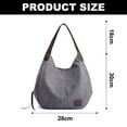 thumbnail image 2 of Bolso de hombro multibolsillos para mujer, bolso de lona, bolso de un solo hombro, artístico y minimalista Blanco + Gris, 2 of 5