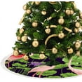 thumbnail image 3 of GZHJMY Christmas Tree Skirt, 30" Xmas Tree Skirts Flamingo and Tropical Plants Christmas Tree Mat for Christmas Holiday Party Ornaments, 3 of 5