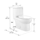 DeerValley DV-1F52816 White Elongated One-Piece Toilet – Dual-Flush, Comfort-Height, Soft-Close Seat & Push-Button Removable Seat