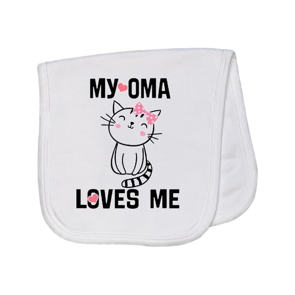 Inktastic My Oma Loves Me Girl Cat Baby Burp Cloth