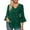 Green, variant on Womens T Shirts Pleated Three Quarter Sleeve Glitter Corset Top Sequined V Neck Elegant Fashionable Womens Tops White M