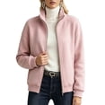 thumbnail image 2 of Hilenly Zip Up Jackets for Women Stand Collar Full Zip Up Sweatshirt Athletic Jacket Fall Outfits, 2 of 6