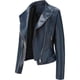 thumbnail image 4 of Chaqueta de cuero para mujer Chaqueta corta de motociclista Chaqueta de cuero con cremallera y cuello de solapa Chaqueta de transición Chaqueta corta (XXL), 4 of 4