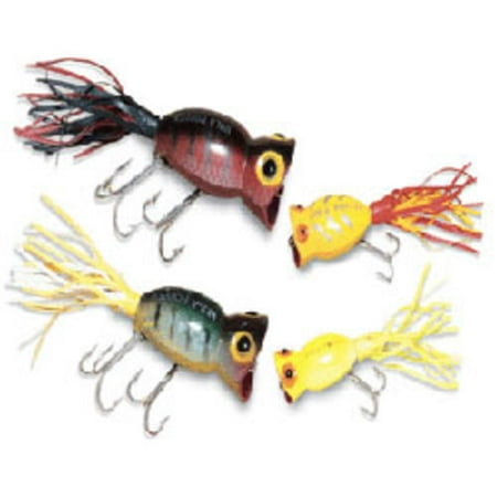 Arbogast Lure Company Hula Popper Fishing Lure (1 3/4-Inch-4.4-cm, Black-Black/White Skirt) Multi-Colored