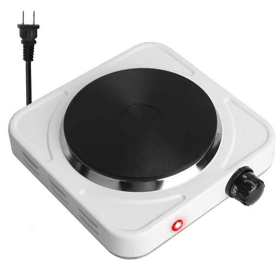 iMounTEK Portable Heating Hot Plate Stove, 1500W Electric Single Burner, Countertop RV Hotplate with Non Slip Rubber Feet, 5 Temperature Adjustments,White