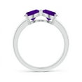 thumbnail image 2 of ANGARA Natural Two Stone Trillion 1.4 ct Amethyst Bow Tie Ring in 14K White Gold for Women (Size-6mm) | February Birthstone, Birthday, Anniversary, Jewelry Gift for Women | Natural Amethyst Ring, 2 of 8