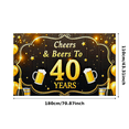 thumbnail image 4 of Black Wooden Background Golden Decorated Cheers Beers 40 Years Banner Party Supplies Photography Props Birthday Decoration Anniversary Celebrations Event Decorations, 4 of 7