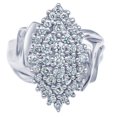 thumbnail image 2 of 1.00 Carat T.W Lab Grown Diamond Cluster Design Anniversary Ring in Silver, 2 of 7