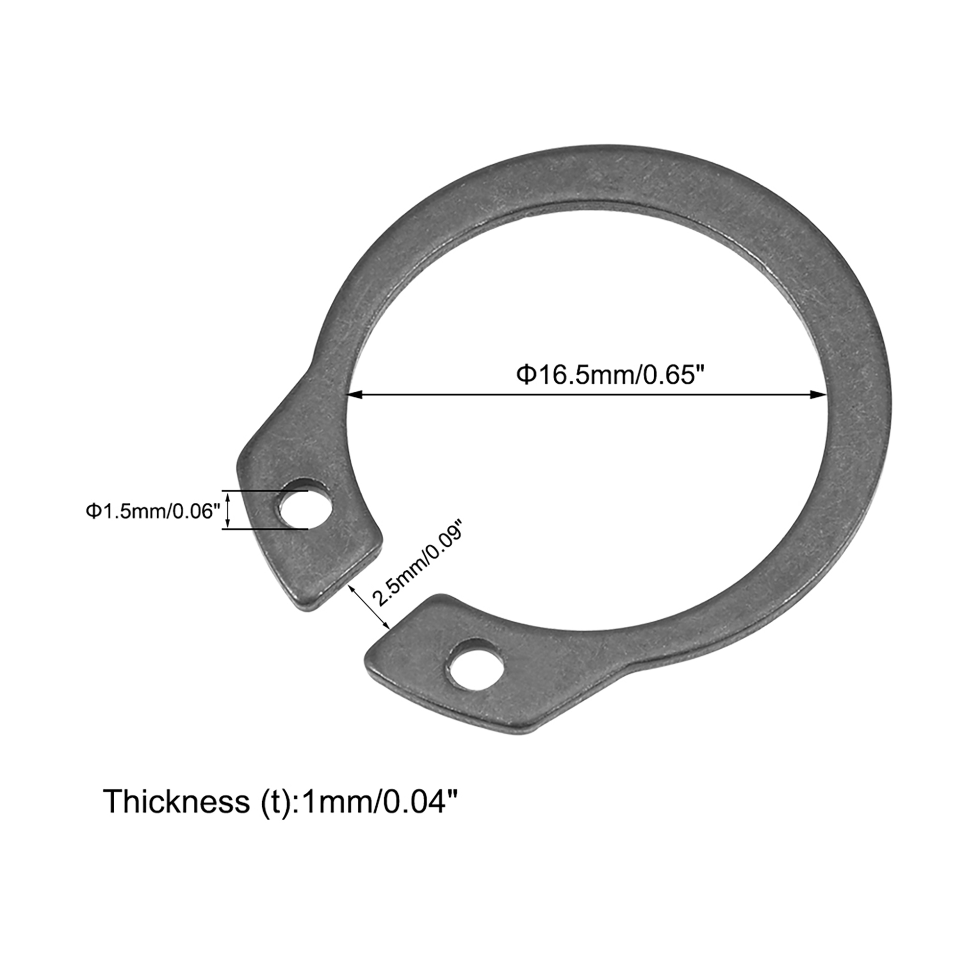 20mm External Circlips CClip Retaining Snap Rings 65Mn 100pcs